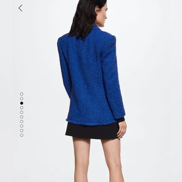 Blue Tweed Blazer NWT W Size Medium - Picture 6 of 12